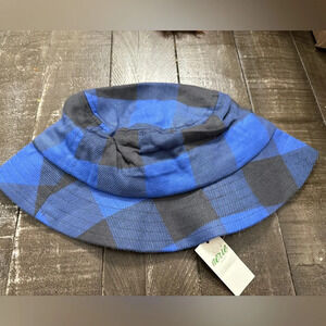 AERIE NWT Blue Gray‎ Plaid Bucket Hat Woman’s One Size Fisherman Style